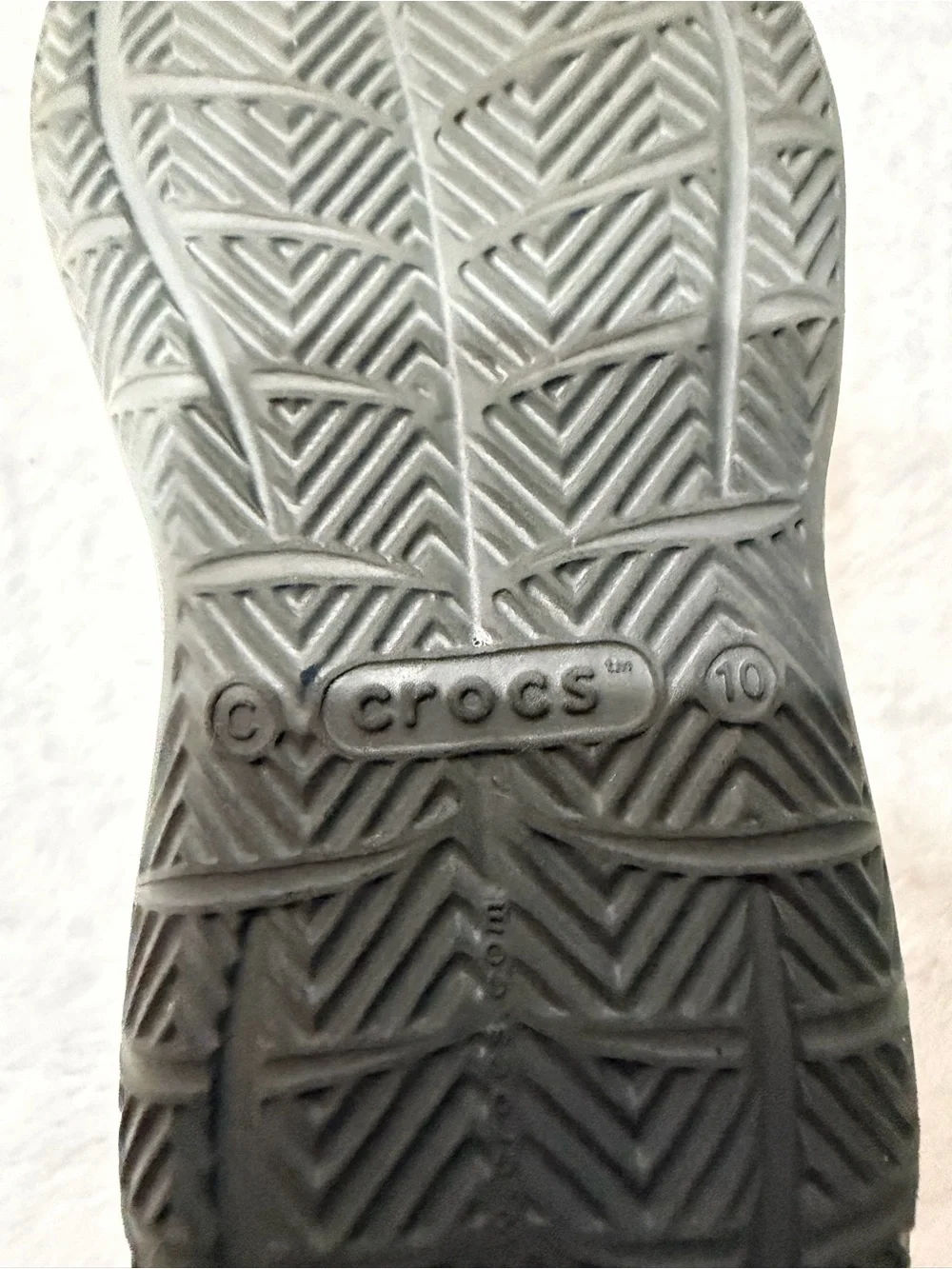 CROCS Kids' Dark Gray Velcro Sport Sandals with Yellow Accent